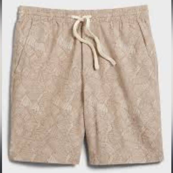 Banana Republic Palm Print Deck Short Slim Fit Brown Size L NWT - Picture 1 of 7